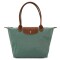 Longchamp -Cartera Longchamp plegable de nylon con cierre y asa larga, Le pliage M Verde