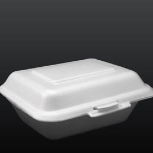 BANDEJA DE ESPUMA BLANCA CON TAPA 24X24X7.6 CM. BLANCO