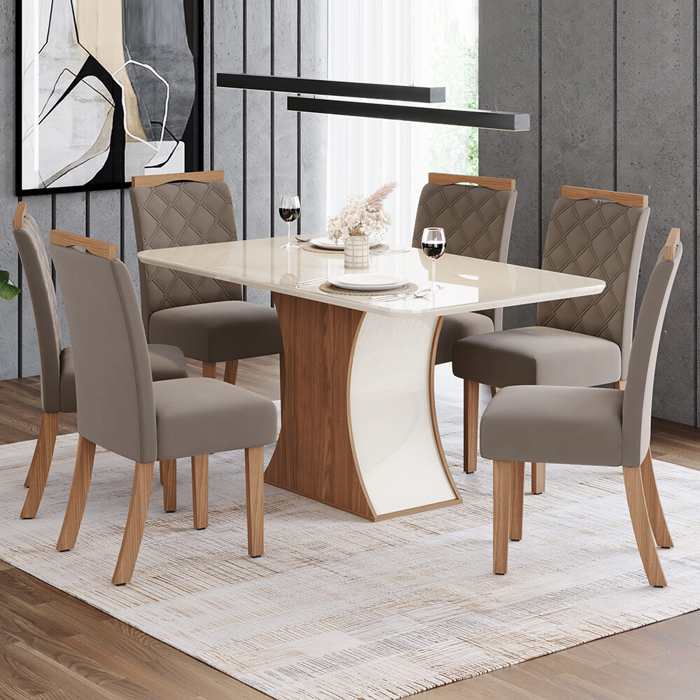 JUEGO DE COMEDOR MESA Y 6 SILLAS JUEGO DE COMEDOR MESA Y 6 SILLAS