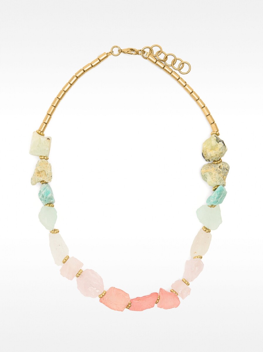 Collar Corto Con Piedras - multicolor 