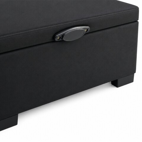 Base Box Baul para Sommier Colchon - Estructura Madera Maciza - Negro 158 x 198 x 35 cm Doble