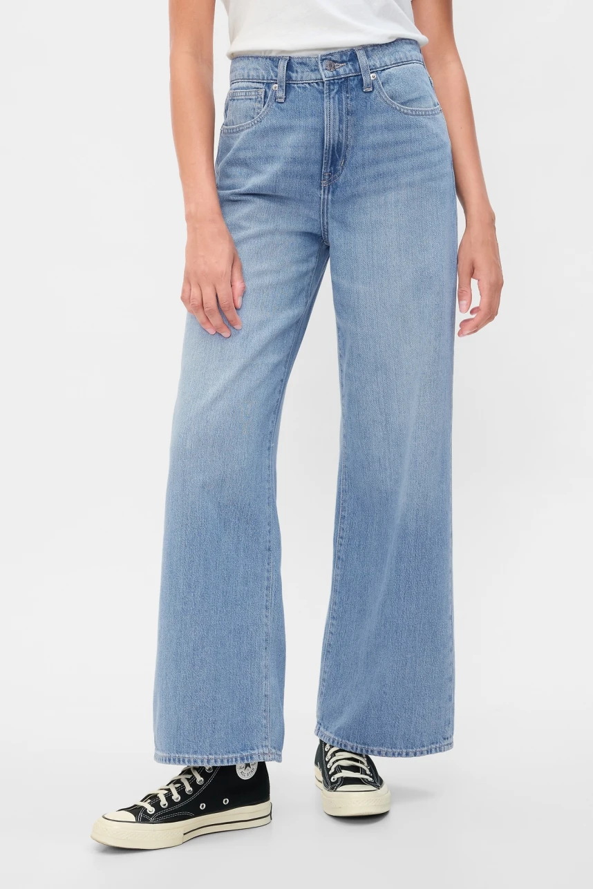 Jean Wide Leg Mujer Light Wash