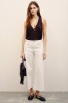 JEAN CROP SAND WHITE Blanco