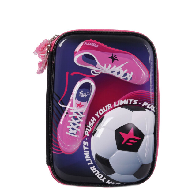 Cartuchera Footy Push Your Limits Fucsia - Negro - Blanco