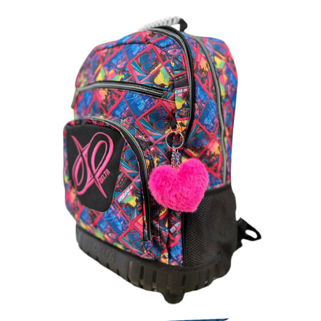 Mochila estampada con carro Estampada negra