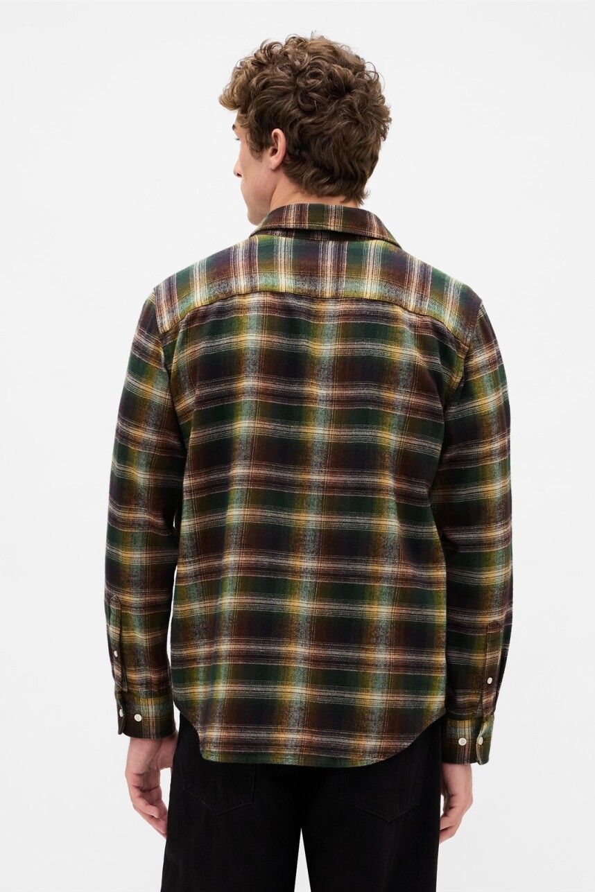 Camisa Flannel Hombre Sp Black Shadow Plaid