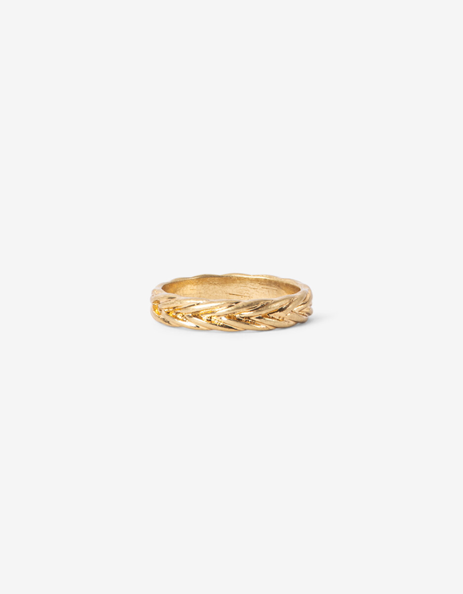 Anillo Chico De Metal Trenzado 