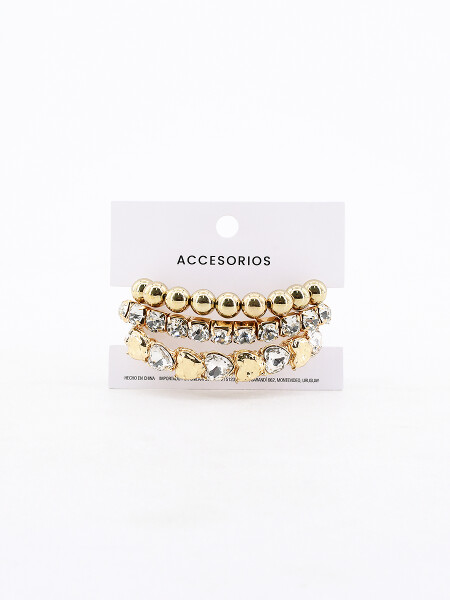 PULSERAS SET x 3 DORADO