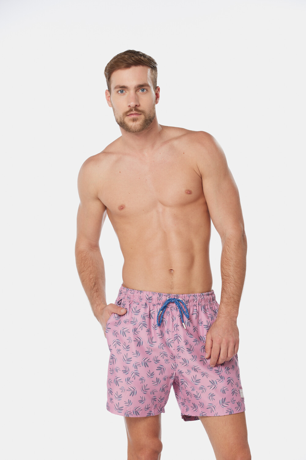 SHORT DE BAÑO ESTAMPADO Rosado