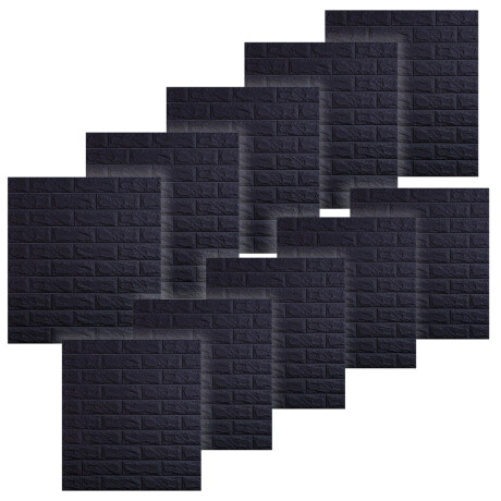 Set X10 Revestimiento Adhesivo Pared LAdrillo Colores Negro