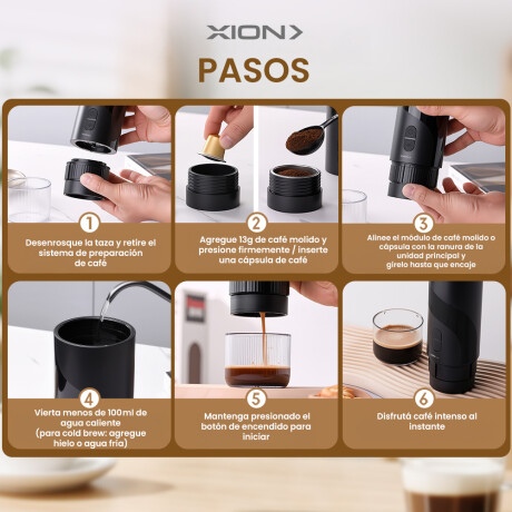 cafetera portátil para capsula y café molido COLOR UNICO
