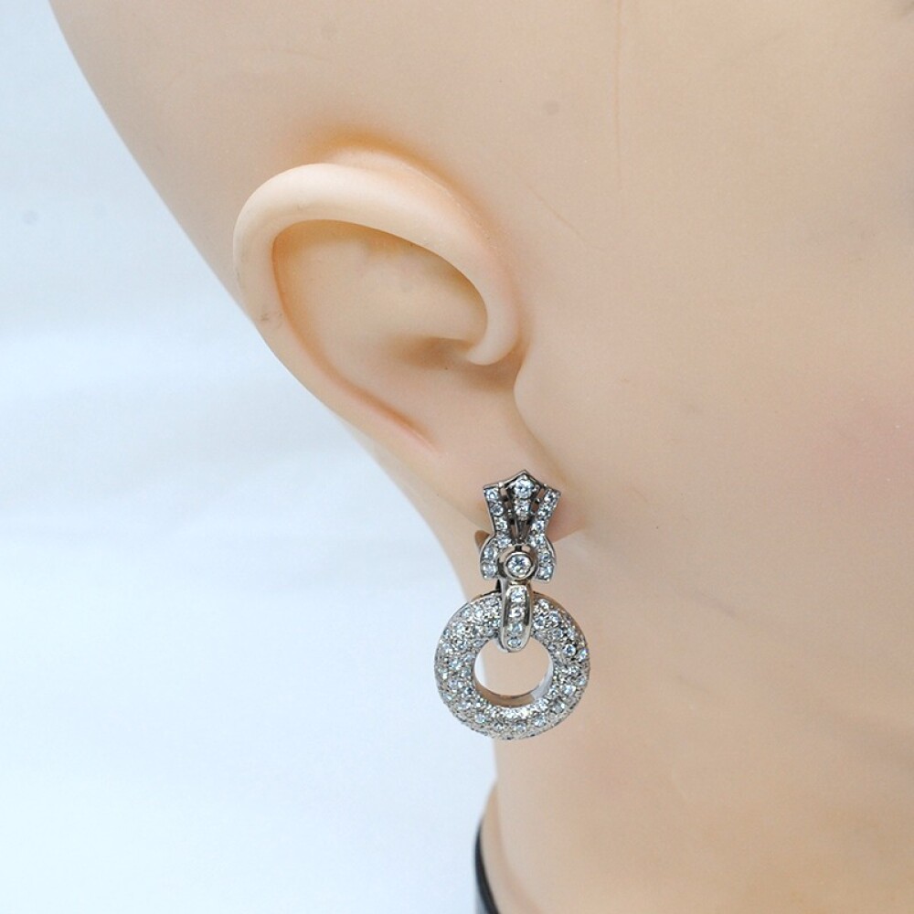 Par de caravanas oro 18k y brillantes Par de caravanas oro 18k y brillantes
