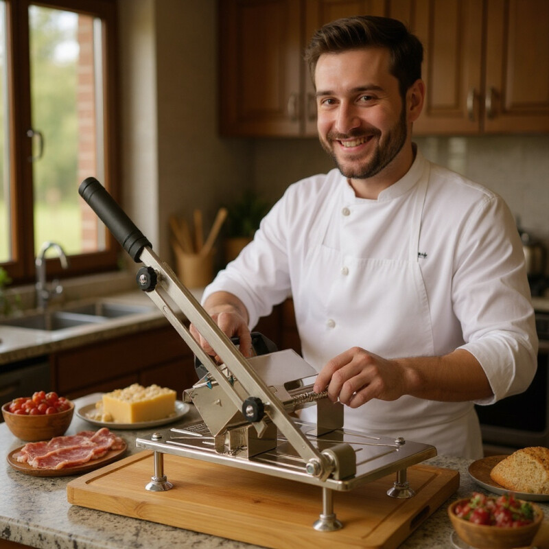 Corta fiambre Manual Acero Inoxidable Sin Color