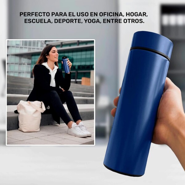 Botella Térmica Acero Inox Termo Táctil Sensor Temperatura Color Variante Azul