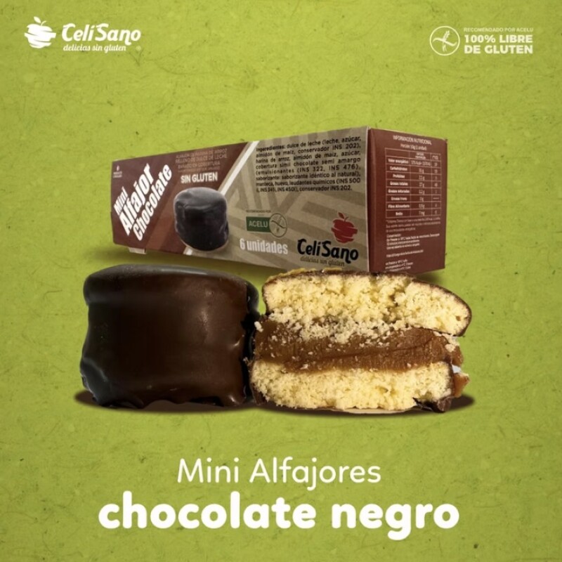 ALFAJOR CHOCO SIN GLUTEN X6 CELISANO ALFAJOR CHOCO SIN GLUTEN X6 CELISANO