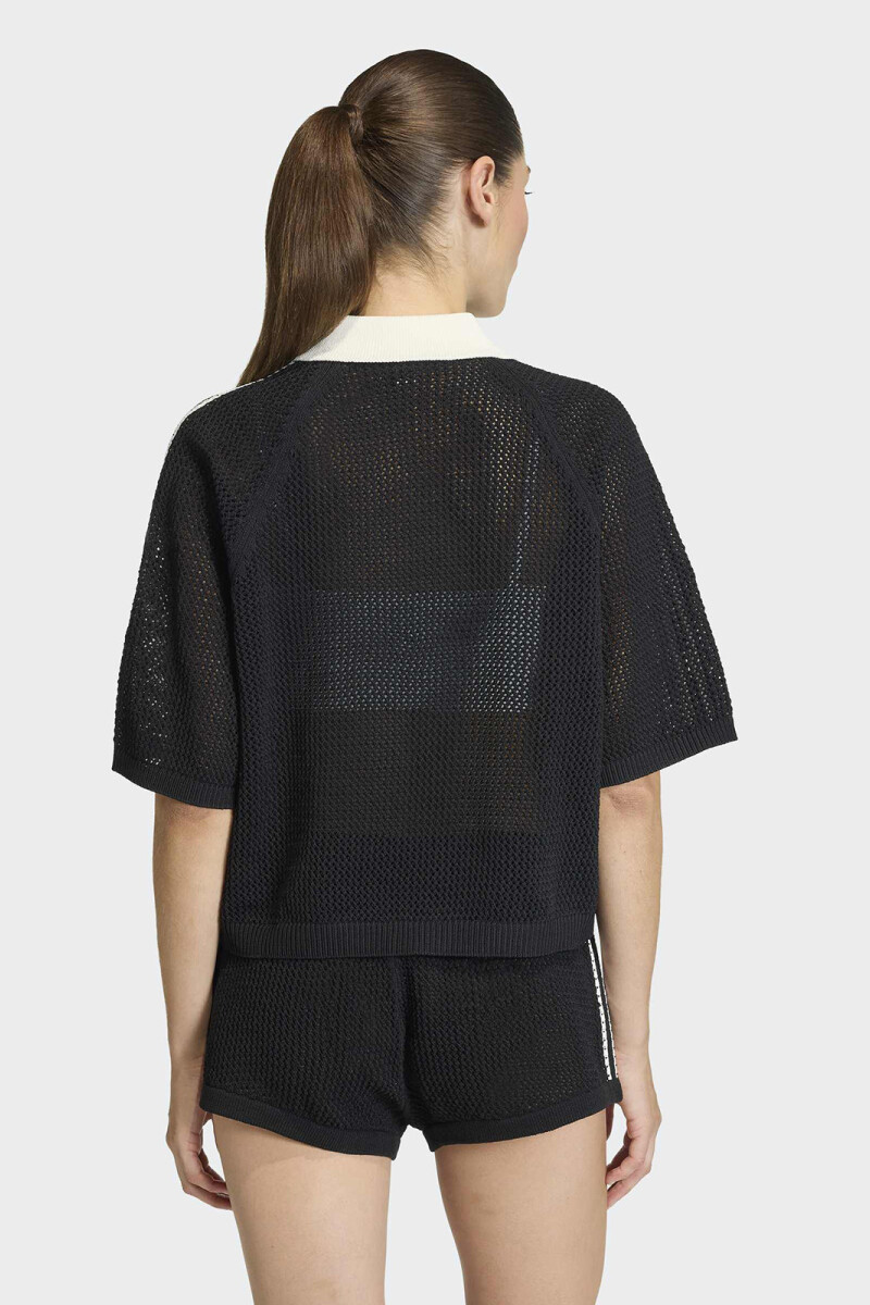 CROCHET POLO Negro