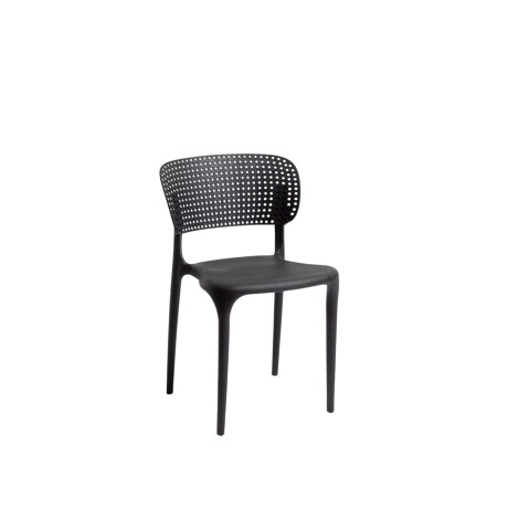 Silla Oslo Lumax Plástico Apilable Comedor Jardin Exterior Negro