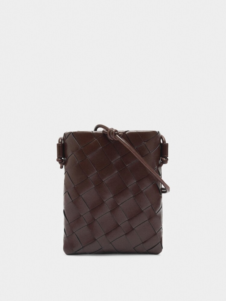 Bolsa Para Móvil Trenzada marron