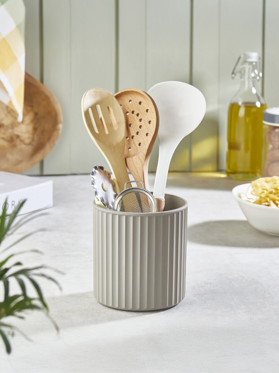 RECIPIENTE PORTA UTENSILIOS - BEIGE 