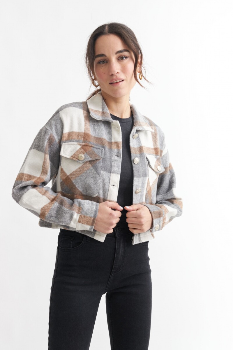 Chaqueta a cuadros GRIS