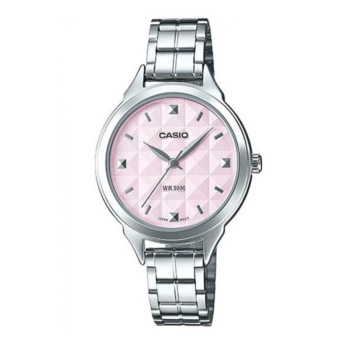Reloj de Dama Casio con Malla en Acero Inoxidable - Fondo Rosa 
