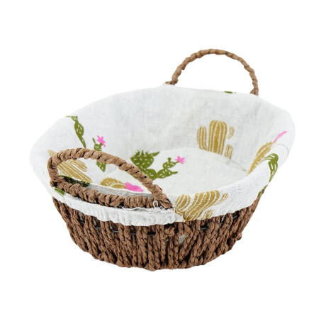 Panera de rattan y tela Panera de rattan y tela