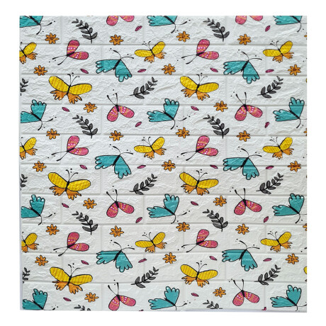 Revestimiento 3d Pared Y Piso 70x70cm Pvc 8mm Tatami Mariposas