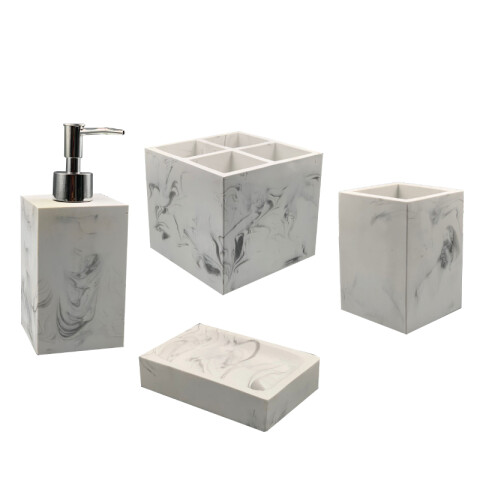 Set x4 Accesorios para Baño Marble