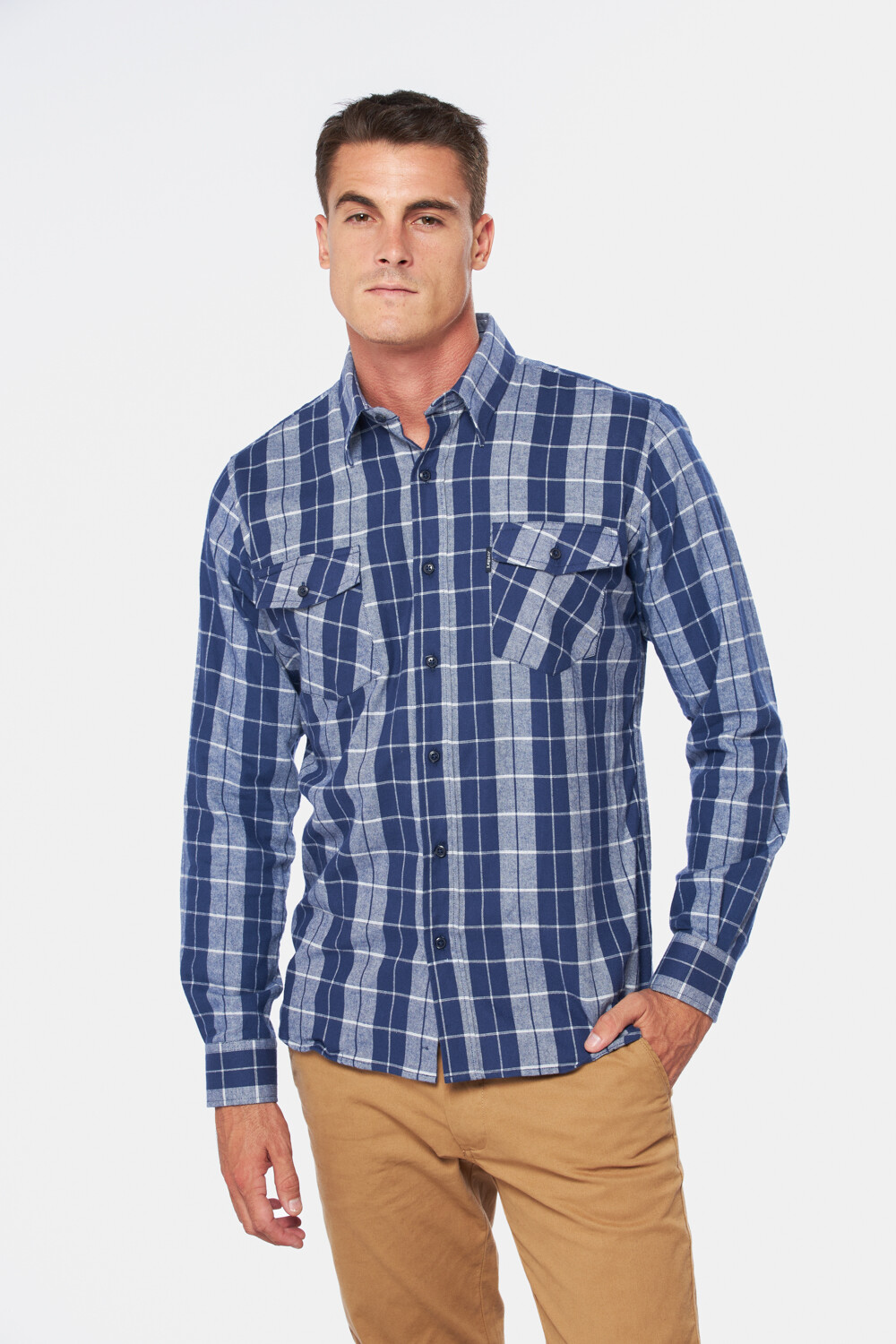 CAMISA DE VIYELA A CUADROS Azul