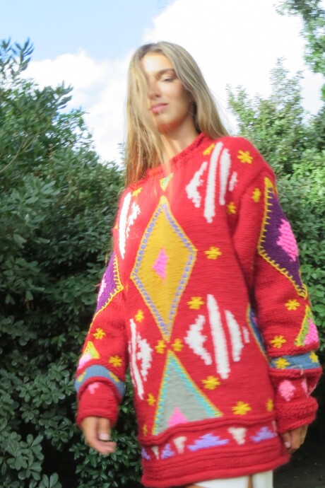 Sweater Gitano Lana Base Rojo