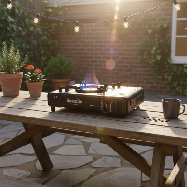 Anafe Cocina Portatil Parrilla Quemador A Gas Cocina Camping Color Negro