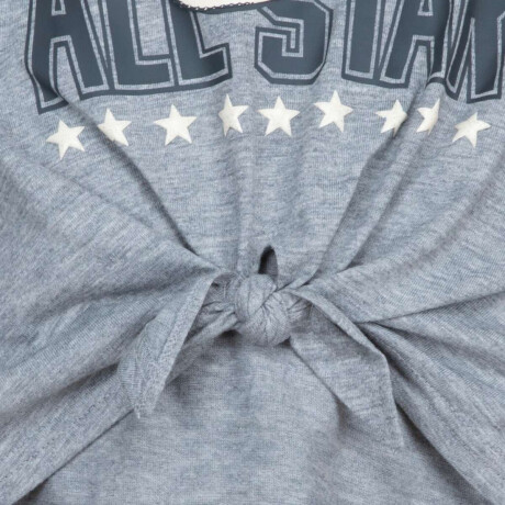 Remera Tie Front Gfx Boxy de Niña Gris