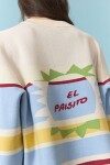 PREVENTA Cardigan rayas multicolor con jacquard en espalda crudo