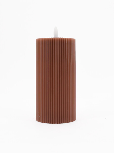 VELA LED PARAFINA LISTRADA MARRON