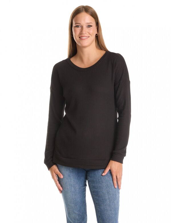 Remera Thermal Ribs NEGRO