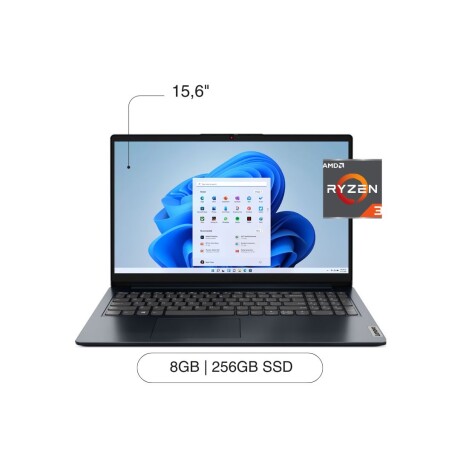 Notebook LENOVO IP1 15.6'' FHD 256GB / 8GB Ryzen 3-7320U W11 - Abyss Blue Notebook LENOVO IP1 15.6'' FHD 256GB / 8GB Ryzen 3-7320U W11 - Abyss Blue