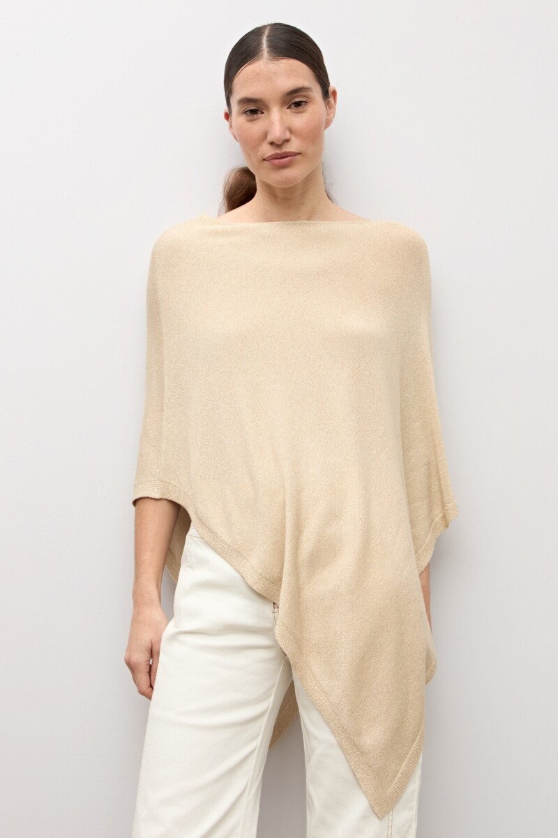 Capa tejida lurex beige
