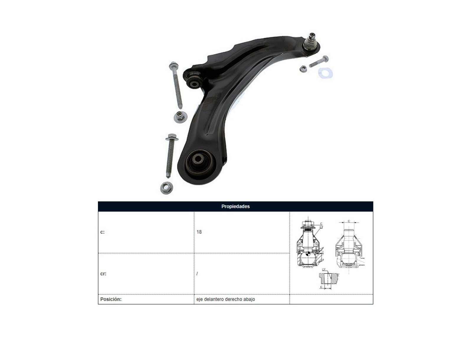 Parilla De Suspension Delantera Renault Clio 12-25 Izq 