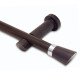 Barrote cortina de metal 2 m 28 Mm + 2 Soportes MARRON