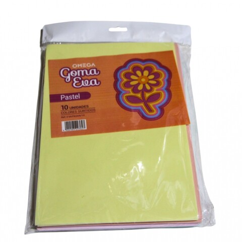GOMA EVA PASTEL PAQUETE POR 10 HOJAS TAMAÑO A4 OMEGA GOMA EVA PASTEL PAQUETE POR 10 HOJAS TAMAÑO A4 OMEGA