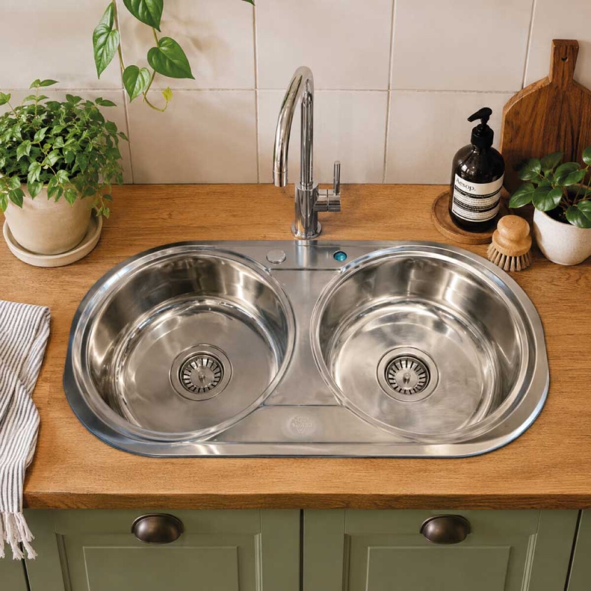 Pileta doble mate 90 x 46 