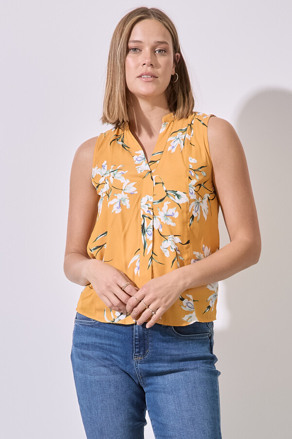 Blusa Flores MOSTAZA/MULTI