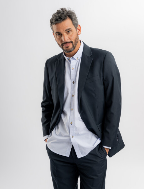Traje liso azul