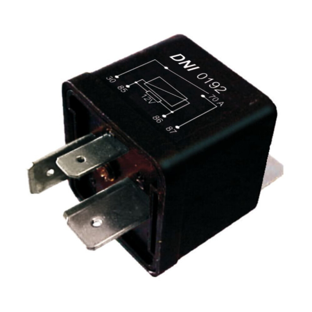 Relay auxiliar de 4 terminales 12V 70A con resistencia