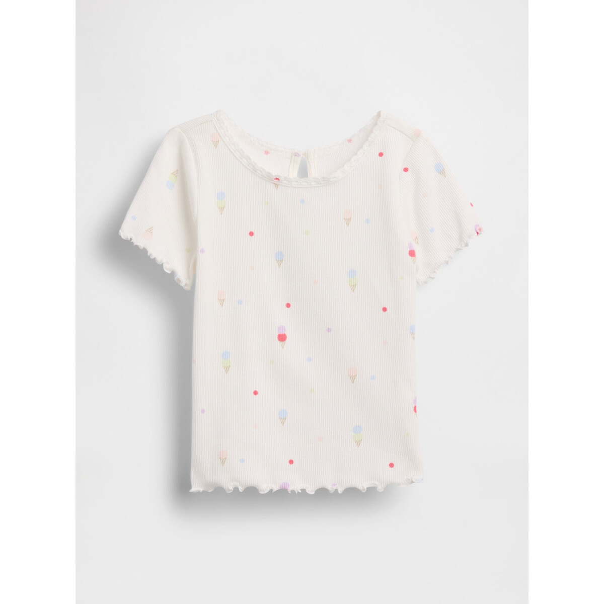 SS EMB SCALLOP TRIM TEE - APRIL - ICE CREAM 2 