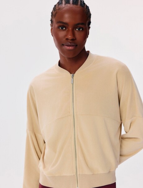 CAMPERA DE FELPA BEIGE