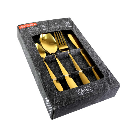 JUEGO CUBIERTOS X16PCS METAL DORADO JUEGO CUBIERTOS X16PCS METAL DORADO