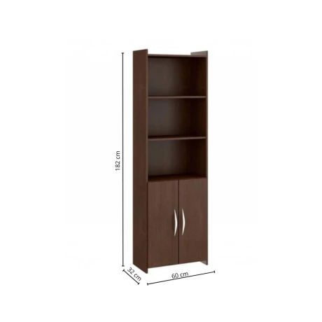 Biblioteca con puertas Rustico