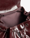 Mochilas Urbanas Mochila Efecto Charol Bordo - Rojo Vino
