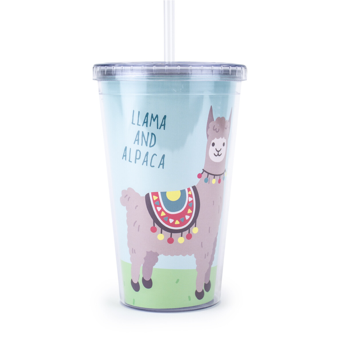 Vaso Con Tapa Y Sorbito Llama - Llama And Alpaca 